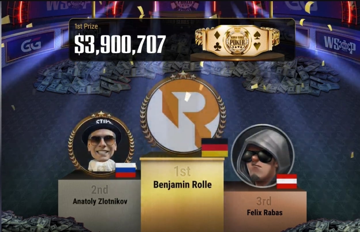 Top three WSOP Online ME 2025 Top three WSOP Online ME 2025