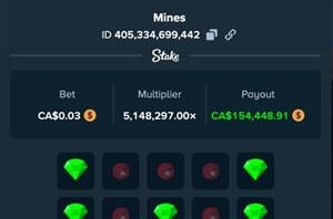 5 Million Stake Mines Multiplier