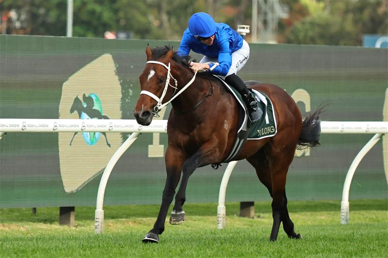 SYDNEY, AUSTRALIA - SEPTEMBER 27: Adam Hyeronimus
  riding Beiwacht win Race 8 Yulong Golden Rose during Sydney Racing at Rosehill Gardens on September 27, 2025 in Sydney, Australia. (Photo by Jeremy Ng/Getty Images)