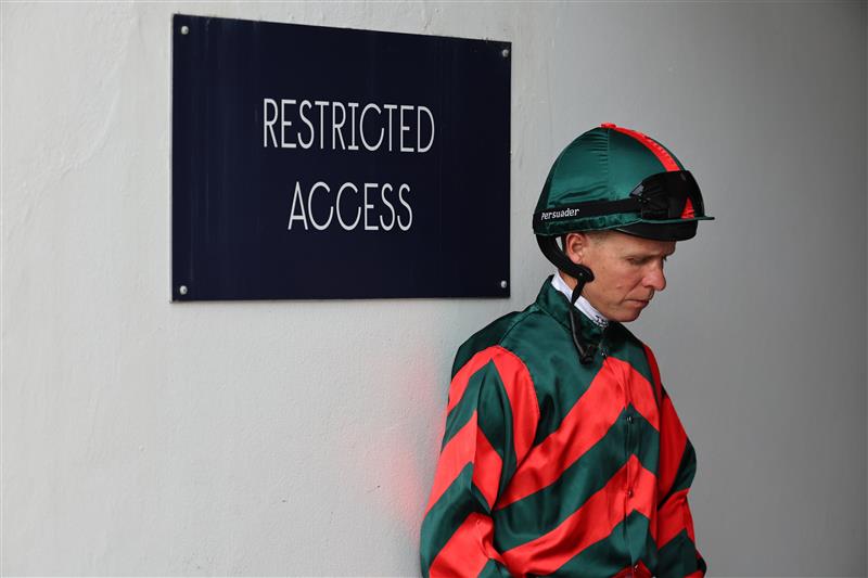 SYDNEY, AUSTRALIA - SEPTEMBER 27: Kerrin Mcevoy
 prepares for Race 5 Toyota Forklifts during Sydney Racing at Rosehill Gardens on September 27, 2025 in Sydney, Australia. (Photo by Jeremy Ng/Getty Images)