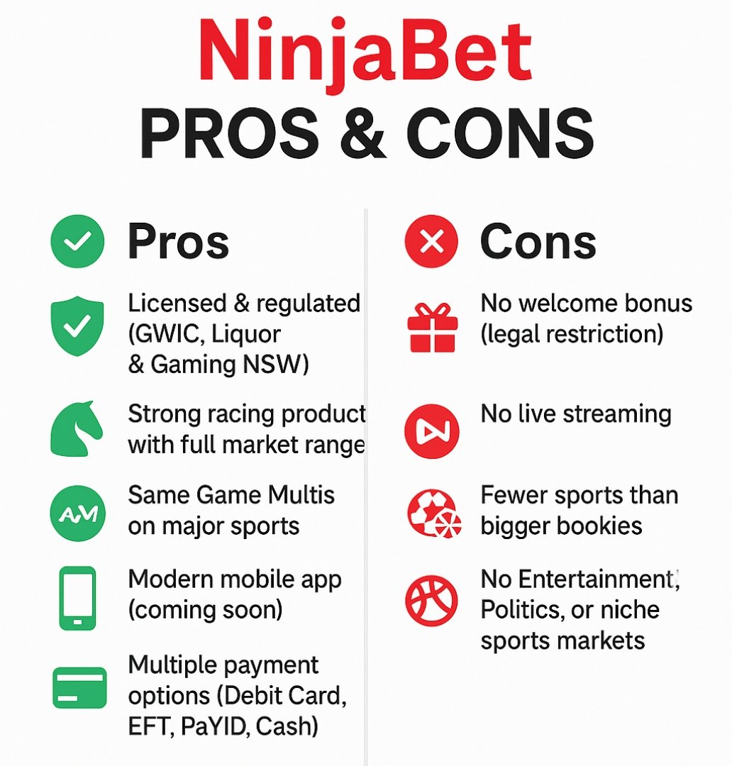 Ninjabet Pros and Cons