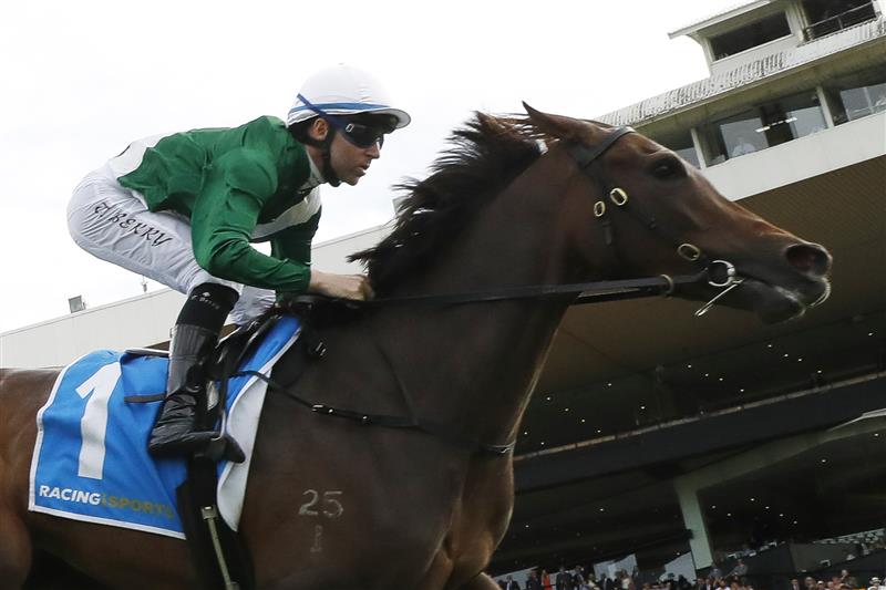 SYDNEY, AUSTRALIA - SEPTEMBER 27: Tommy Berry
 riding Manaal win Race 7 Racing And Sports Golden Pendant during Sydney Racing at Rosehill Gardens on September 27, 2025 in Sydney, Australia. (Photo by Jeremy Ng/Getty Images)