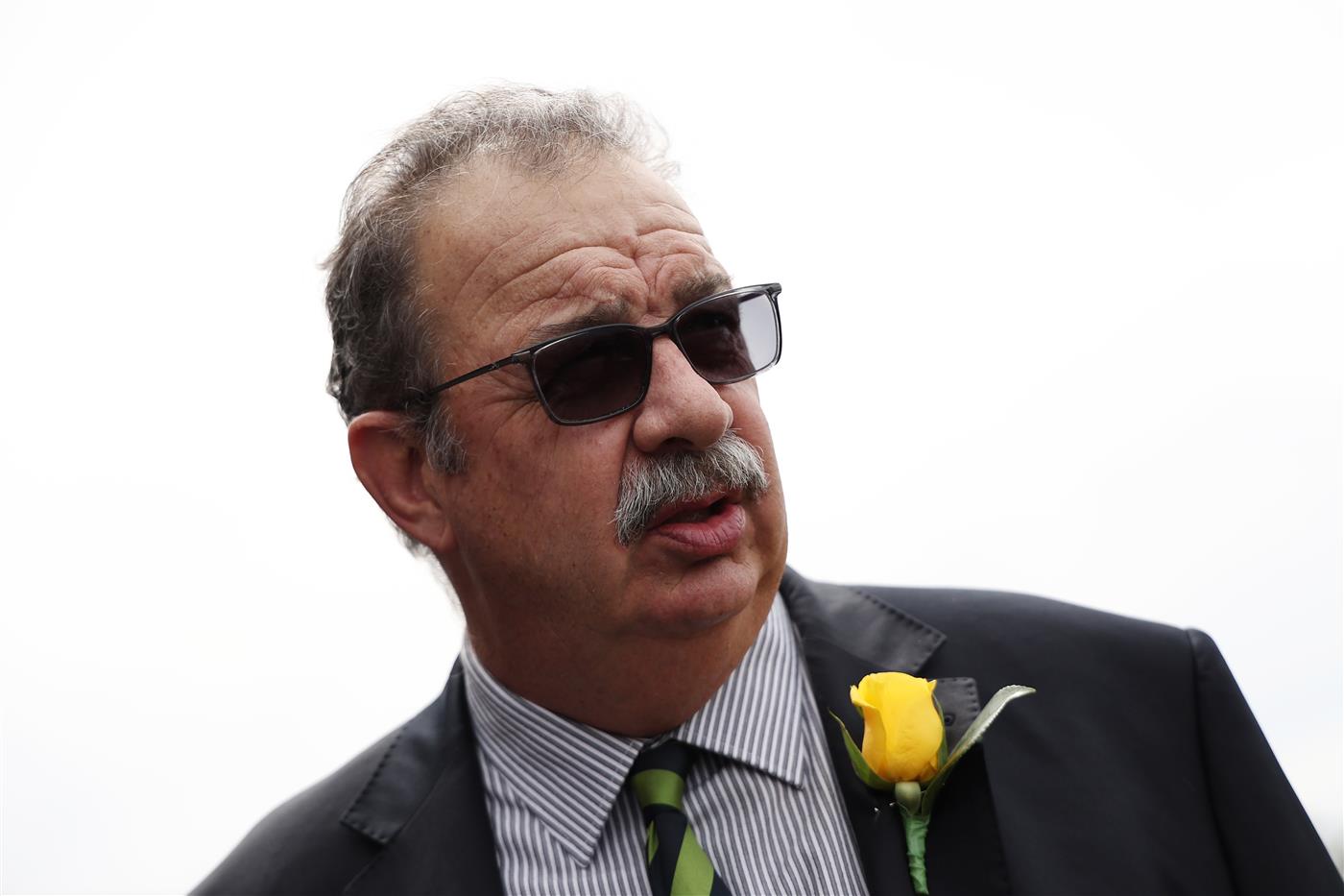 SYDNEY, AUSTRALIA - SEPTEMBER 27: Trainer John Sargent looks on after Josh Parr riding Meridiana win Race 1 Midway during Sydney Racing at Rosehill Gardens on September 27, 2025 in Sydney, Australia. (Photo by Jeremy Ng/Getty Images)