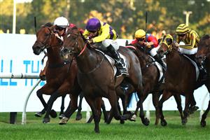 SYDNEY, AUSTRALIA - SEPTEMBER 27: Jason Collett riding Monte Supreme win Race 10 E Security Group during Sydney Racing at Rosehill Gardens on September 27, 2025 in Sydney, Australia. (Photo by Jeremy Ng/Getty Images)