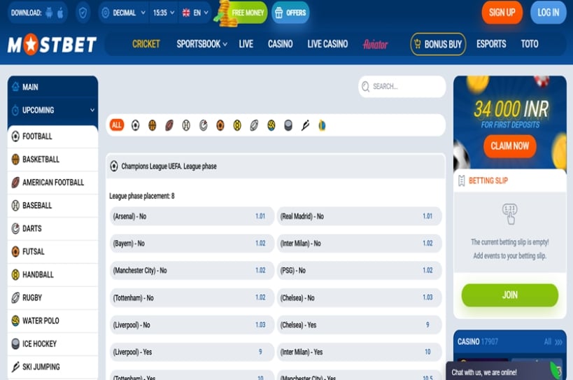October Sports Betting at MostBet