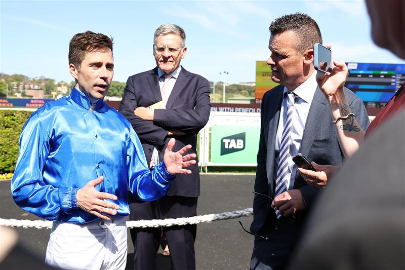 SYDNEY, AUSTRALIA - OCTOBER 04: Trainer Joseph Pride looks on after Adam Hyeronimus riding Attica win Race 4 Plunge Right Dulcify Stakes during Sydney Racing at Royal Randwick Racecourse on October 04, 2025 in Sydney, Australia. (Photo by Jeremy Ng/Getty Images)