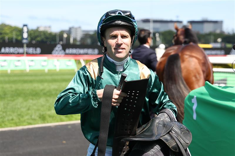 SYDNEY, AUSTRALIA - OCTOBER 04:  Tommy Berry riding Incognito win Race 2 Arrowfield Breeders at Royal Randwick Racecourse on October 04, 2025 in Sydney, Australia. (Getty0