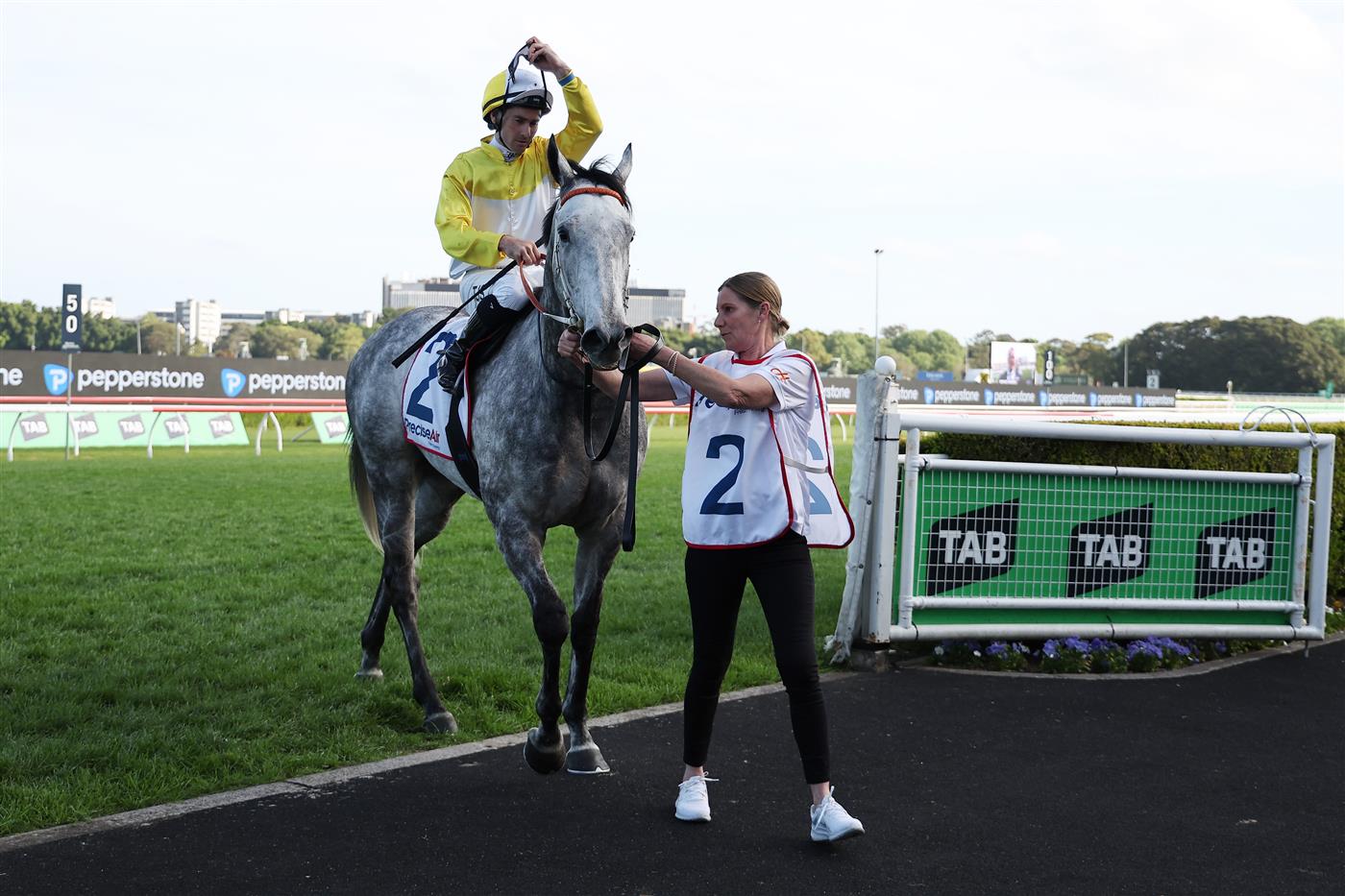 SYDNEY, AUSTRALIA - OCTOBER 04: Tyler Schiller riding Briasa 
 win Race 7 Precise Air Premiere Stakes during Sydney Racing at Royal Randwick Racecourse on October 04, 2025 in Sydney, Australia. (Photo by Jeremy Ng/Getty Images)