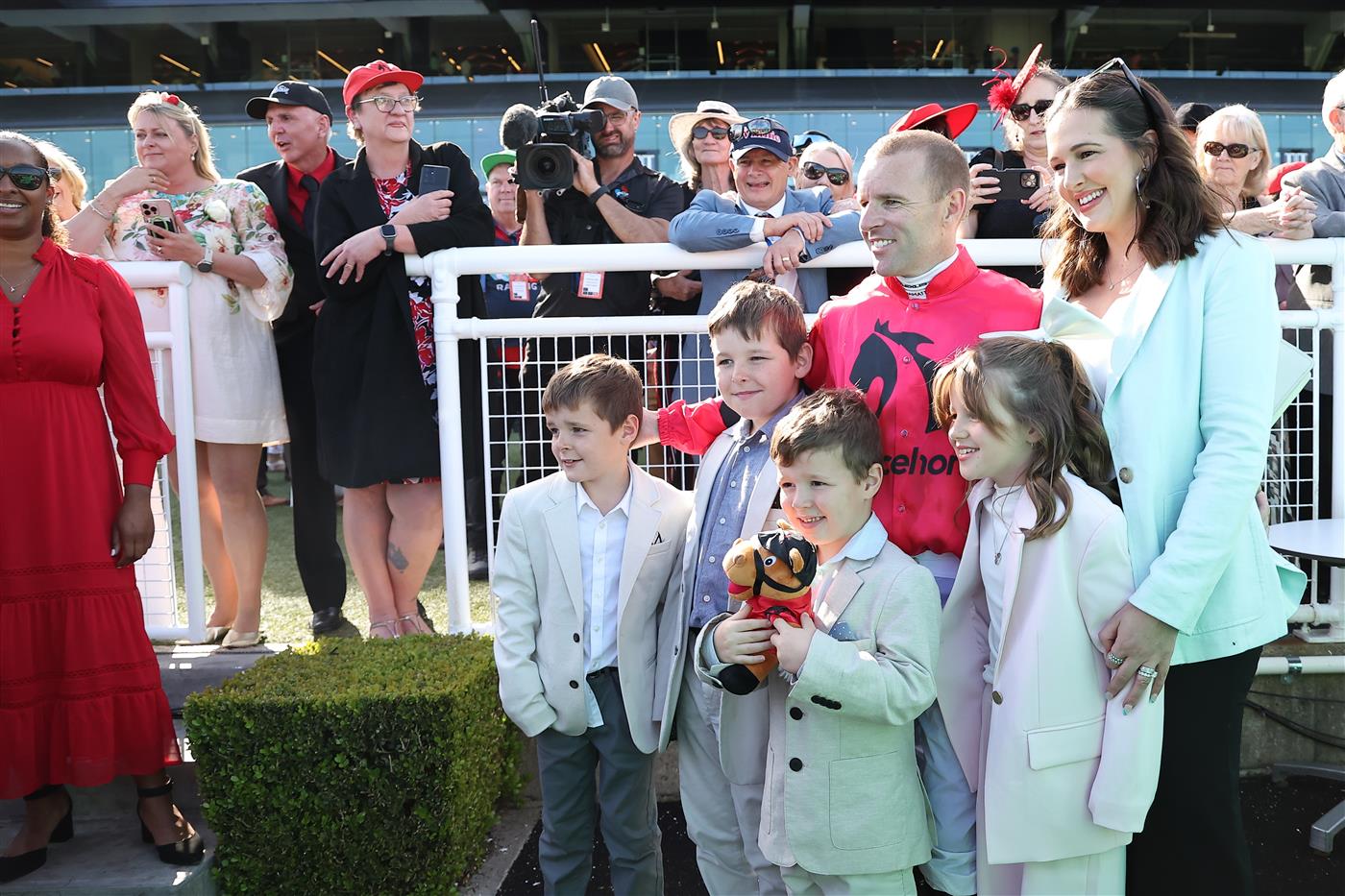 SYDNEY, AUSTRALIA - OCTOBER 04: Tommy Berry riding Apocalyptic  win Race 6 Darley Flight Stakes during Sydney Racing at Royal Randwick Racecourse on October 04, 2025 in Sydney, Australia. (Photo by Jeremy Ng/Getty Images)