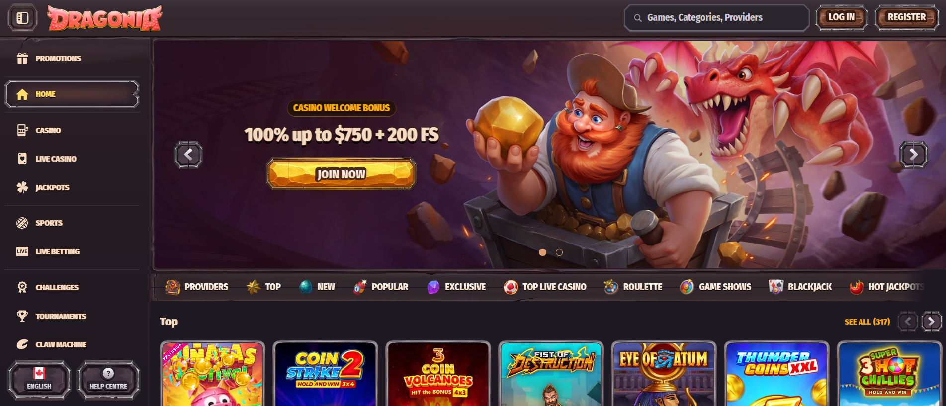 Dragonia registreringsbonus visuell