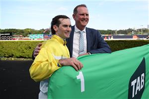 SYDNEY, AUSTRALIA - OCTOBER 04: Trainer Michael Hawkes looks on after Tyler Schiller riding Briasa 
 win Race 7 Precise Air Premiere Stakes during Sydney Racing at Royal Randwick Racecourse on October 04, 2025 in Sydney, Australia. (Photo by Jeremy Ng/Getty Images)