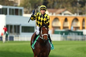 SYDNEY, AUSTRALIA - OCTOBER 04: Kerrin McEvoy riding Autumn Glow win Race 8 TAB Epsom Handicap  during Sydney Racing at Royal Randwick Racecourse on October 04, 2025 in Sydney, Australia. (Photo by Jeremy Ng/Getty Images)