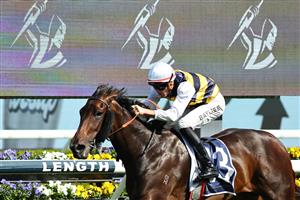 SYDNEY, AUSTRALIA - OCTOBER 04: Regan Bayliss riding Perfumist win Race 5 Melbourne Storm Mile during Sydney Racing at Royal Randwick Racecourse on October 04, 2025 in Sydney, Australia. (Photo by Jeremy Ng/Getty Images)