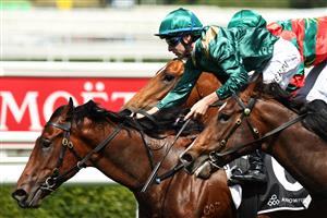 SYDNEY, AUSTRALIA - OCTOBER 04:  Tommy Berry riding Incognito win Race 2 Arrowfield Breeders at Royal Randwick Racecourse on October 04, 2025 in Sydney, Australia. (Getty0