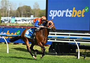 MELBOURNE, AUSTRALIA - OCTOBER 11: Damian Lane riding Autumn Boy defeats Planet Red in Race 8, the Sportsbet Caulfield Guineas during Melbourne Racing at Caulfield Racecourse on October 11, 2025 in Melbourne, Australia. (Photo by Vince Caligiuri/Getty Images)