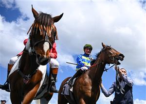MELBOURNE, AUSTRALIA - OCTOBER 11: Daniel Stackhouse riding Point Barrow after winning Race 2, the Thoroughbred Club Of Australia Plate during Melbourne Racing at Caulfield Racecourse on October 11, 2025 in Melbourne, Australia. (Photo by Vince Caligiuri/Getty Images)