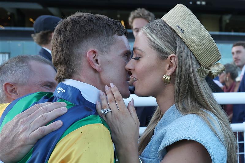 SYDNEY, AUSTRALIA - OCTOBER 18: Chad Schofield riding Ceolwulf win Race 9 King Charles III Stakes during Sydney Racing at Royal Randwick Racecourse on October 18, 2025 in Sydney, Australia. (Photo by Jeremy Ng/Getty Images)