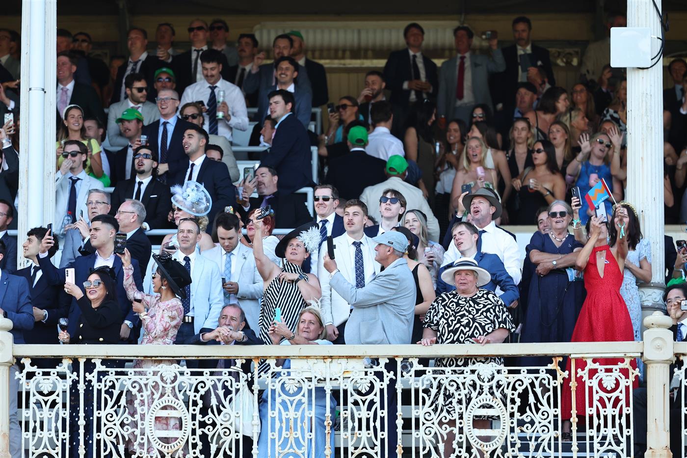 SYDNEY, AUSTRALIA - OCTOBER 18: Fans watch on prior to Race 7  The TAB Everest during Sydney Racing at Royal Randwick Racecourse on October 18, 2025 in Sydney, Australia. (Photo by Jeremy Ng/Getty Images)