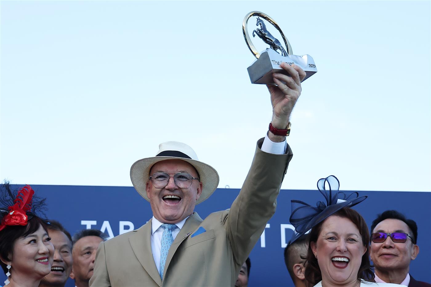 SYDNEY, AUSTRALIA - OCTOBER 18: Zac Purton riding Ka Ying Rising  win Race 7  The TAB Everest during Sydney Racing at Royal Randwick Racecourse on October 18, 2025 in Sydney, Australia. (Photo by Jeremy Ng/Getty Images)