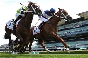 SYDNEY, AUSTRALIA - OCTOBER 18: Zac Lloyd riding Travolta win Race 2 Delta Building Automation St Leger Stakes during Sydney Racing at Royal Randwick Racecourse on October 18, 2025 in Sydney, Australia. (Photo by Jeremy Ng/Getty Images)