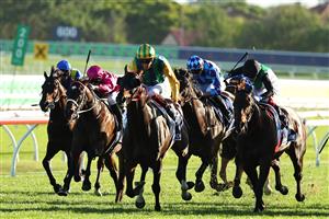 SYDNEY, AUSTRALIA - OCTOBER 18: Chad Schofield riding Ceolwulf win Race 9 King Charles III Stakes during Sydney Racing at Royal Randwick Racecourse on October 18, 2025 in Sydney, Australia. (Photo by Jeremy Ng/Getty Images)
