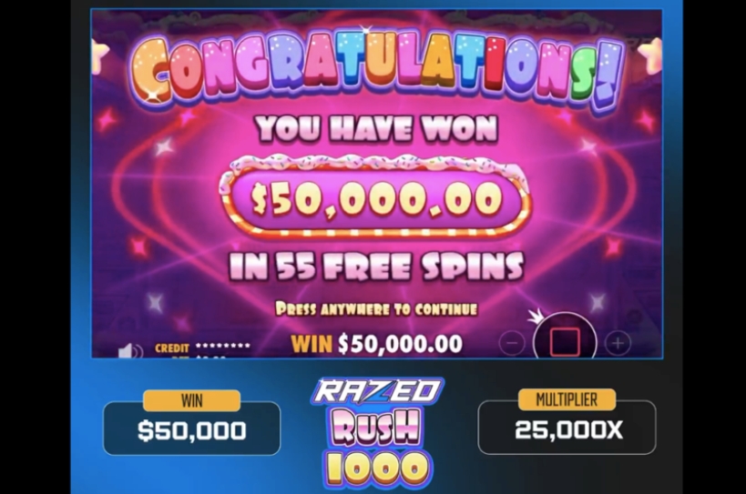 Razed Rush 1000 Big wins