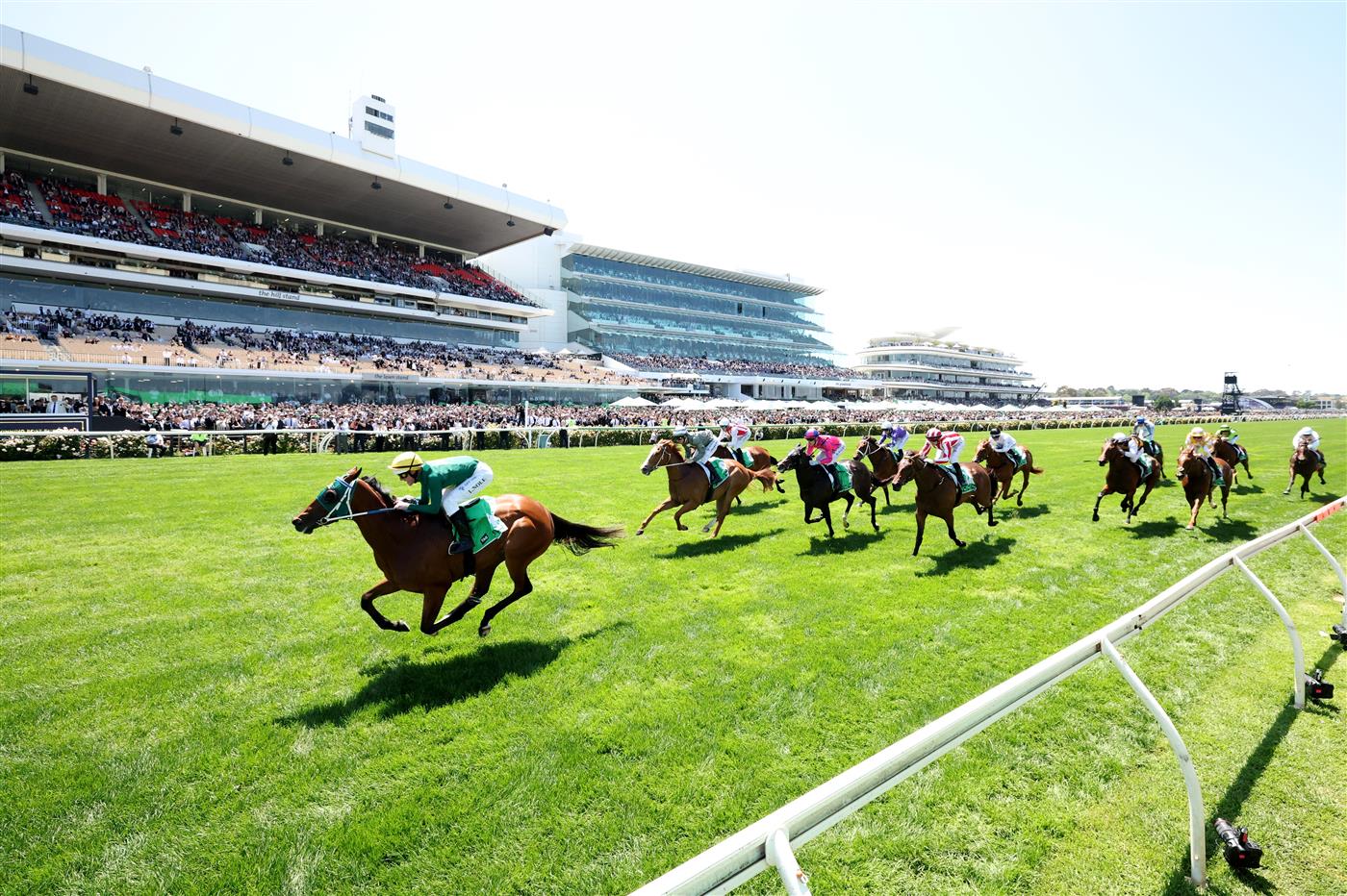 MELBOURNE, AUSTRALIA - NOVEMBER 01: Luke Nolen rides #4 Sheza Alibi to win race two The Tab Vanity during Melbourne Racing at Flemington Racecourse on November 01, 2025 in Melbourne, Australia. (Photo by Robert Cianflone/Getty Images)