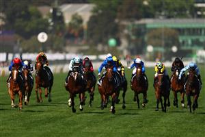 MELBOURNE, AUSTRALIA - NOVEMBER 01: Mark Zahra riding Observer wins Race 7 the Howden Victoria Derby during Melbourne Racing at Flemington Racecourse on November 01, 2025 in Melbourne, Australia. (Photo by Morgan Hancock/Getty Images)