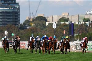 MELBOURNE, AUSTRALIA - NOVEMBER 01: Mark Zahra rides Tentyris to win race six the Coolmore Stud Stakes during Melbourne Racing at Flemington Racecourse on November 01, 2025 in Melbourne, Australia. (Photo by Morgan Hancock/Getty Images)