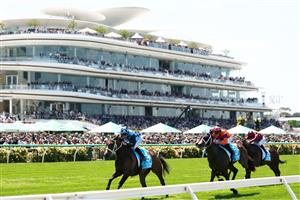 MELBOURNE, AUSTRALIA - NOVEMBER 01: Tommy Berry riding Panova wins Race 1 the Channel 9 Carbine Club Stakes during Melbourne Racing at Flemington Racecourse on November 01, 2025 in Melbourne, Australia. (Photo by Morgan Hancock/Getty Images)