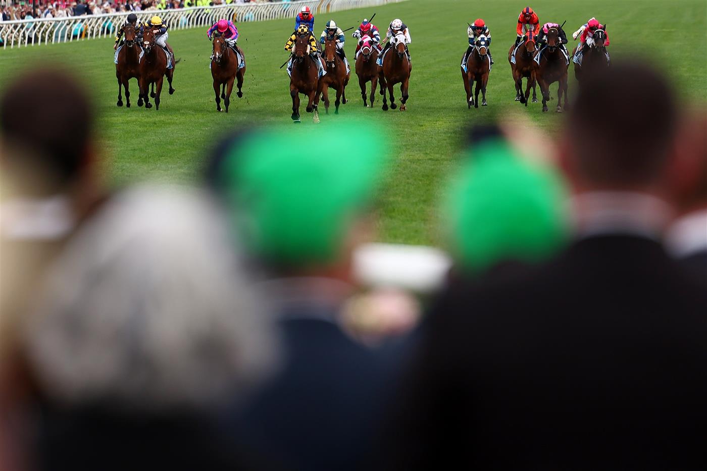 MELBOURNE, AUSTRALIA - NOVEMBER 04: A general view of race ten the Channel 9 Trophy during Melbourne Cup Day at Flemington Racecourse on November 04, 2025 in Melbourne, Australia. (Photo by Morgan Hancock/Getty Images)