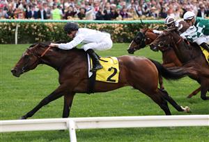MELBOURNE, AUSTRALIA - NOVEMBER 04: James McDonald rides #2 Pallaton to win race four The Schweppervescence Plate during Melbourne Cup Day at Flemington Racecourse on November 04, 2025 in Melbourne, Australia. (Photo by Robert Cianflone/Getty Images)