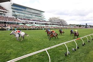 MELBOURNE, AUSTRALIA - NOVEMBER 04: John Allen rides #3 Kingswood to win race six the Kirin Ichiban Plate during Melbourne Cup Day at Flemington Racecourse on November 04, 2025 in Melbourne, Australia. (Photo by Robert Cianflone/Getty Images)
