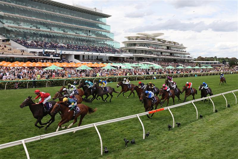 MELBOURNE, AUSTRALIA - NOVEMBER 06: Fred Kersley rides #6 Guerite to win race six the Melbourne Cup Carnival Country Final Qc during Oaks Day at Flemington Racecourse on November 06, 2025 in Melbourne, Australia. (Photo by Robert Cianflone/Getty Images)