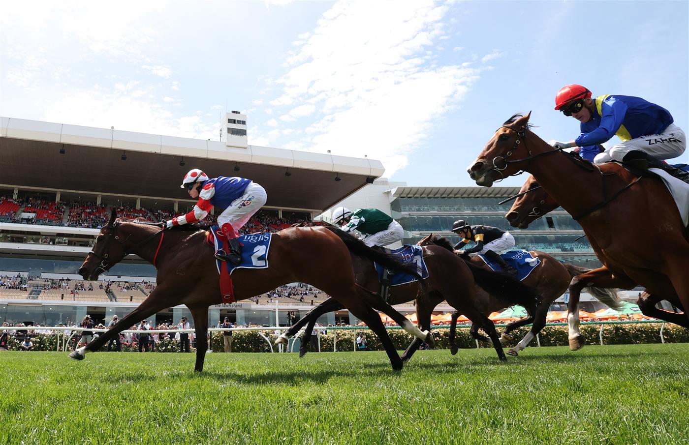 MELBOURNE, AUSTRALIA - NOVEMBER 06: Craig Williams rides #2 Verona Rose to win race three the Inglis Bracelet during Oaks Day at Flemington Racecourse on November 06, 2025 in Melbourne, Australia. (Photo by Robert Cianflone/Getty Images)