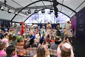 MELBOURNE, AUSTRALIA - NOVEMBER 06: A general view of the Oaks Day Best Dressed Grand Final at Fashions on the Field during 2025 Oaks Day at Flemington Racecourse on November 06, 2025 in Melbourne, Australia. (Photo by Wendell Teodoro/Getty Images)