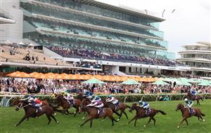 MELBOURNE, AUSTRALIA - NOVEMBER 06: Damian Lane rides Stokke #14 to win race nine the NYE at Flemington Century Stakes during Oaks Day at Flemington Racecourse on November 06, 2025 in Melbourne, Australia. (Photo by Robert Cianflone/Getty Images)