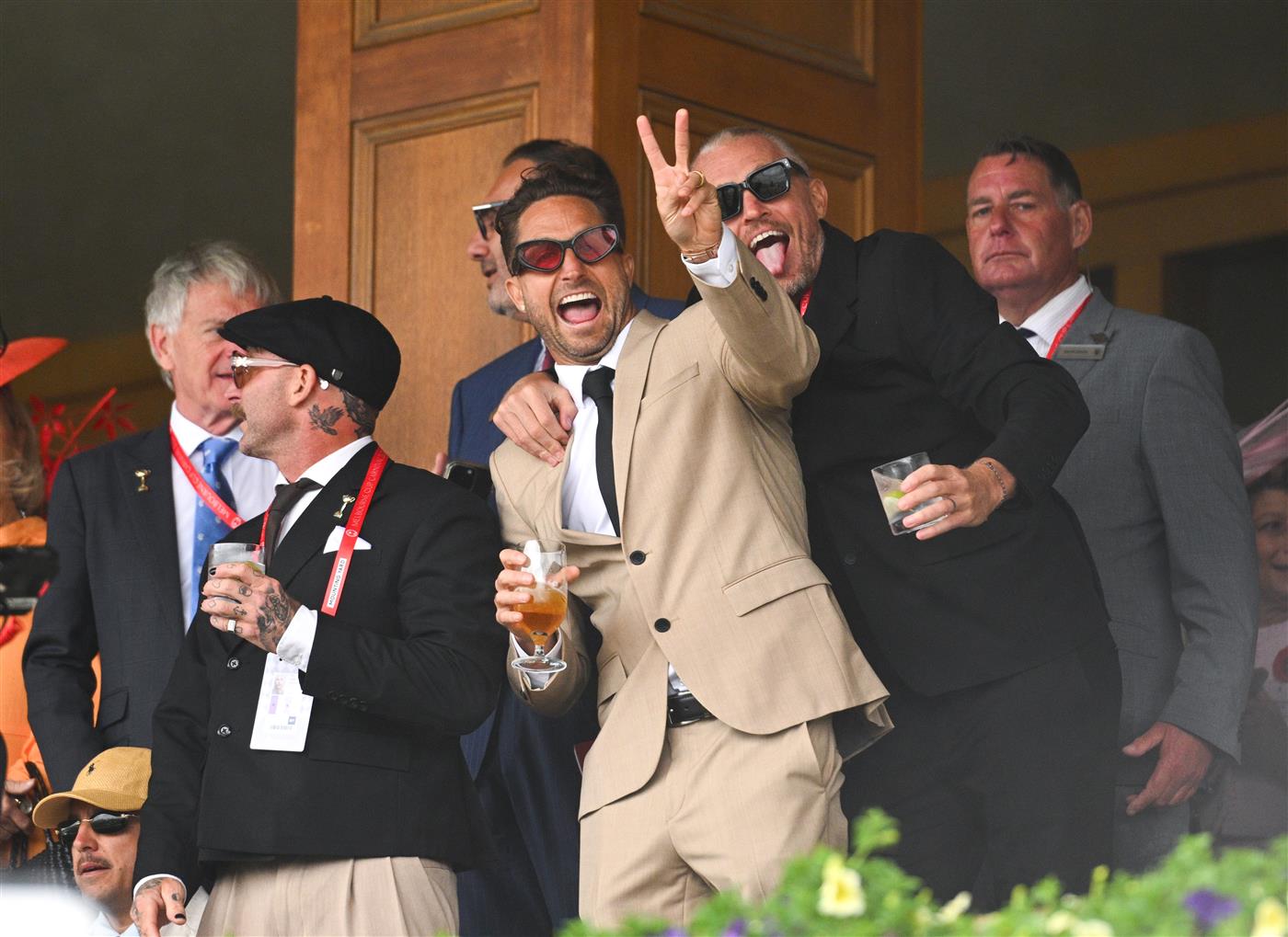 MELBOURNE, AUSTRALIA - NOVEMBER 08: Dj and music producer, Fisher is seen during Race 3, the Fisher Stakes during Champions Day at Flemington Racecourse on November 08, 2025 in Melbourne, Australia. (Photo by Vince Caligiuri/Getty Images)