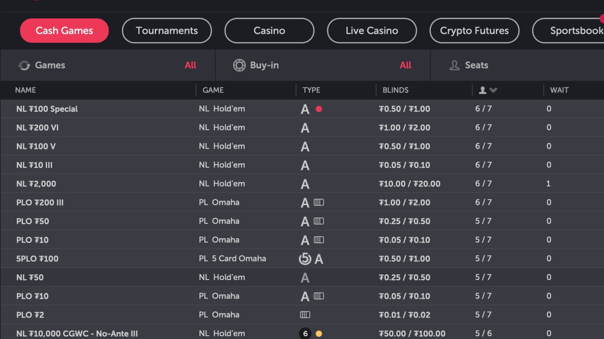 CoinPoker Cash Game Lobby CoinPoker Cash Game Lobby