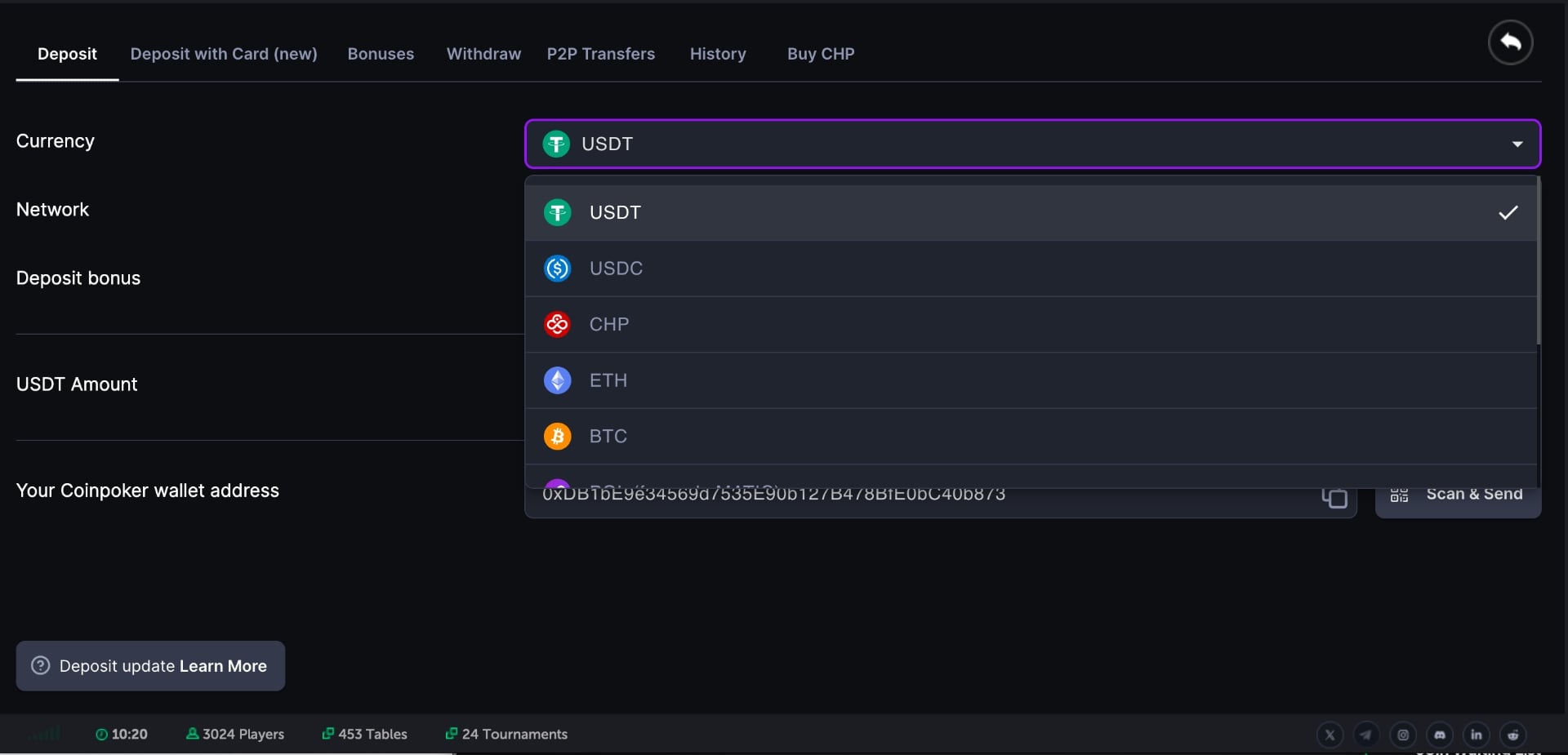 Deposit lobby CoinPoker Deposit lobby CoinPoker