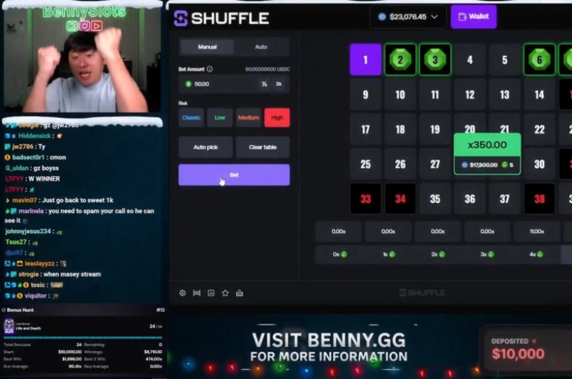 BennySlots Shuffle Keno Win