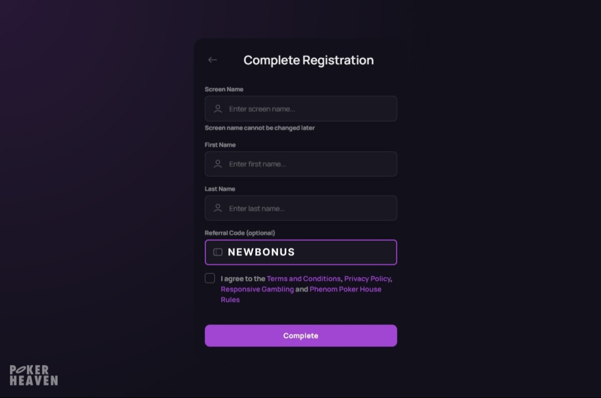 Phenom Poker Reg Prompt