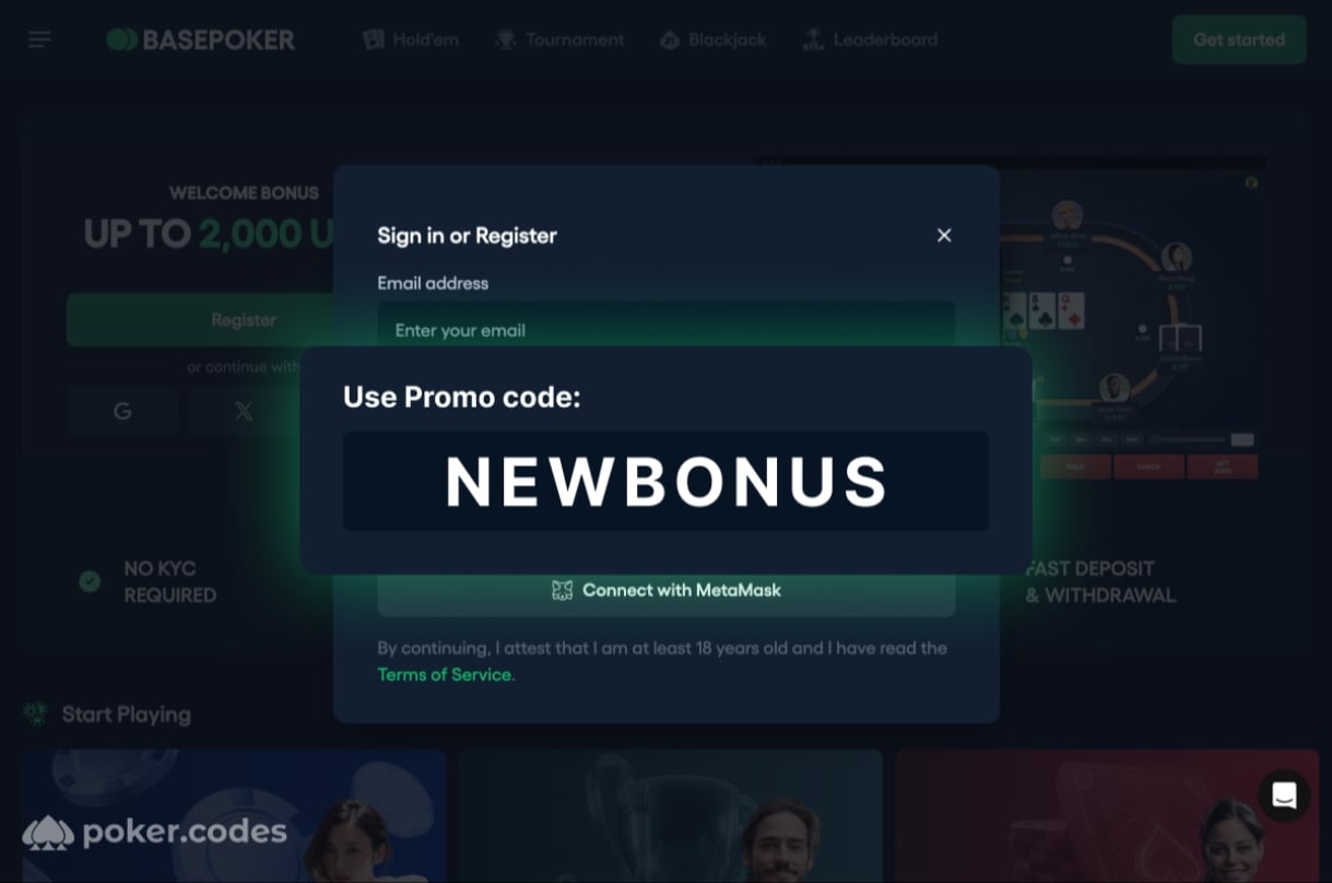 Basepoker-registreringsspørsmål Basepoker Reg Prompt