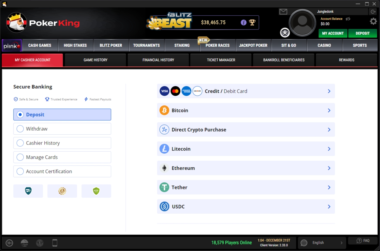PokerKing Cashier PokerKing Cashier