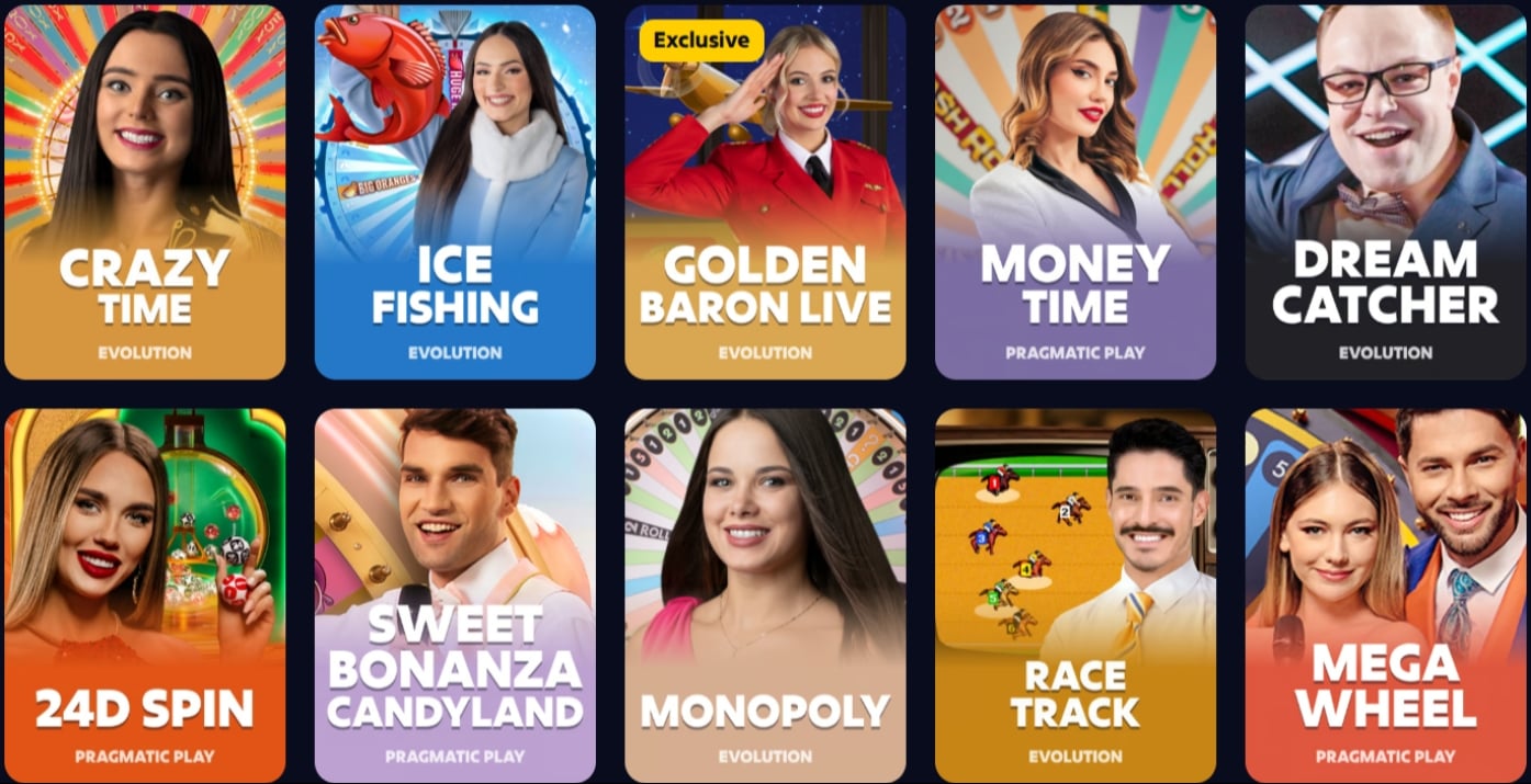 Roobet Live Casino Lobby