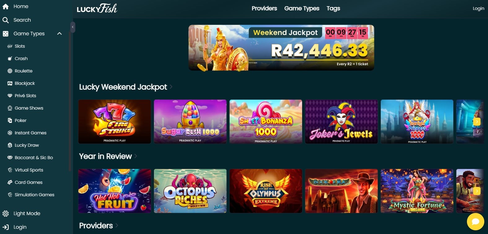 LuckyFish.co.za Promo Code NEWBONUS - Get R50 no deposit on sign up