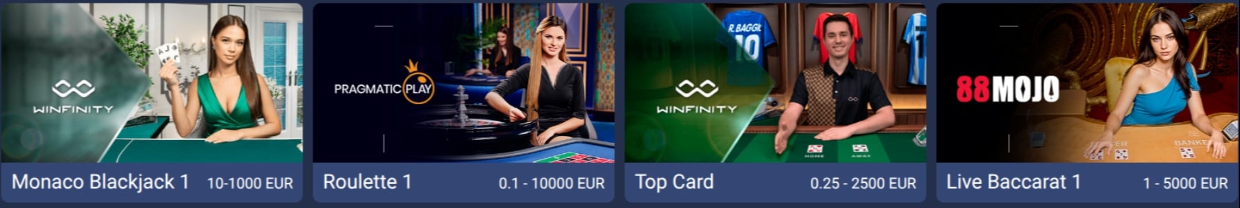 1xBet Live Casino Lobby Image