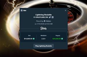 24K Lightning Roulette Win at Stake
