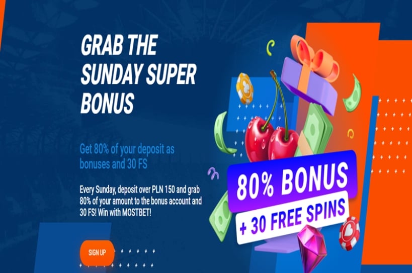MostBet Sunday Super Bonus