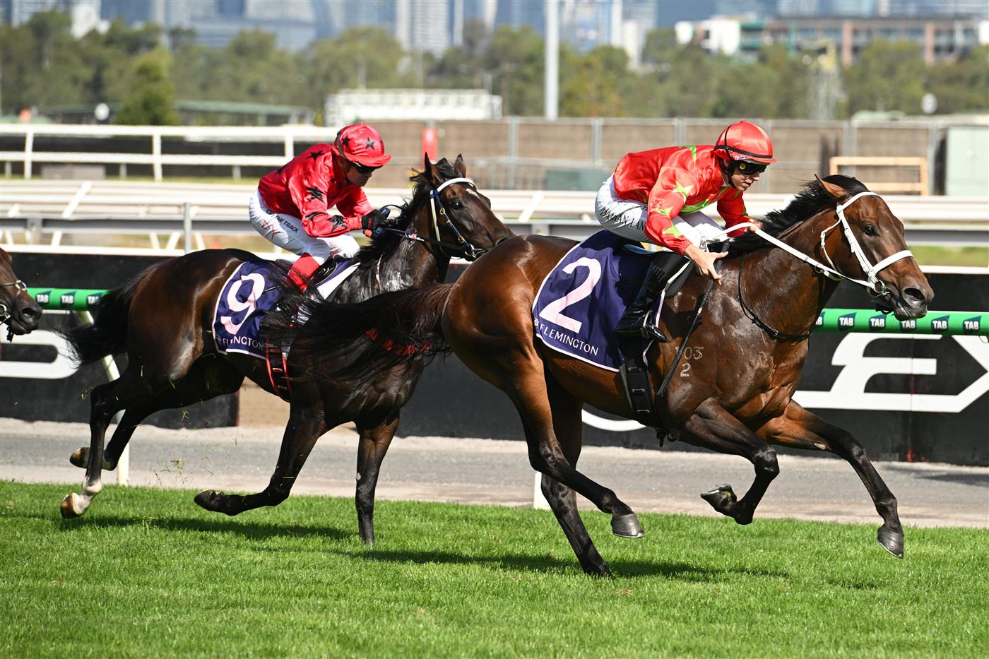 MELBOURNE, AUSTRALIA - FEBRUARY 14: Damian Lane riding Sixties winning Race 9, the Cs Hayes Stakes during Melbourne Racing at Flemington Racecourse on February 14, 2026 in Melbourne, Australia. (Photo by Vince Caligiuri/Getty Images)